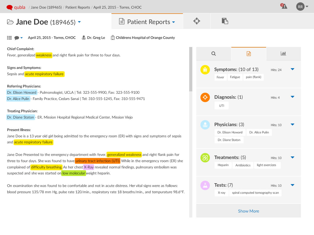 UI for Patient Info