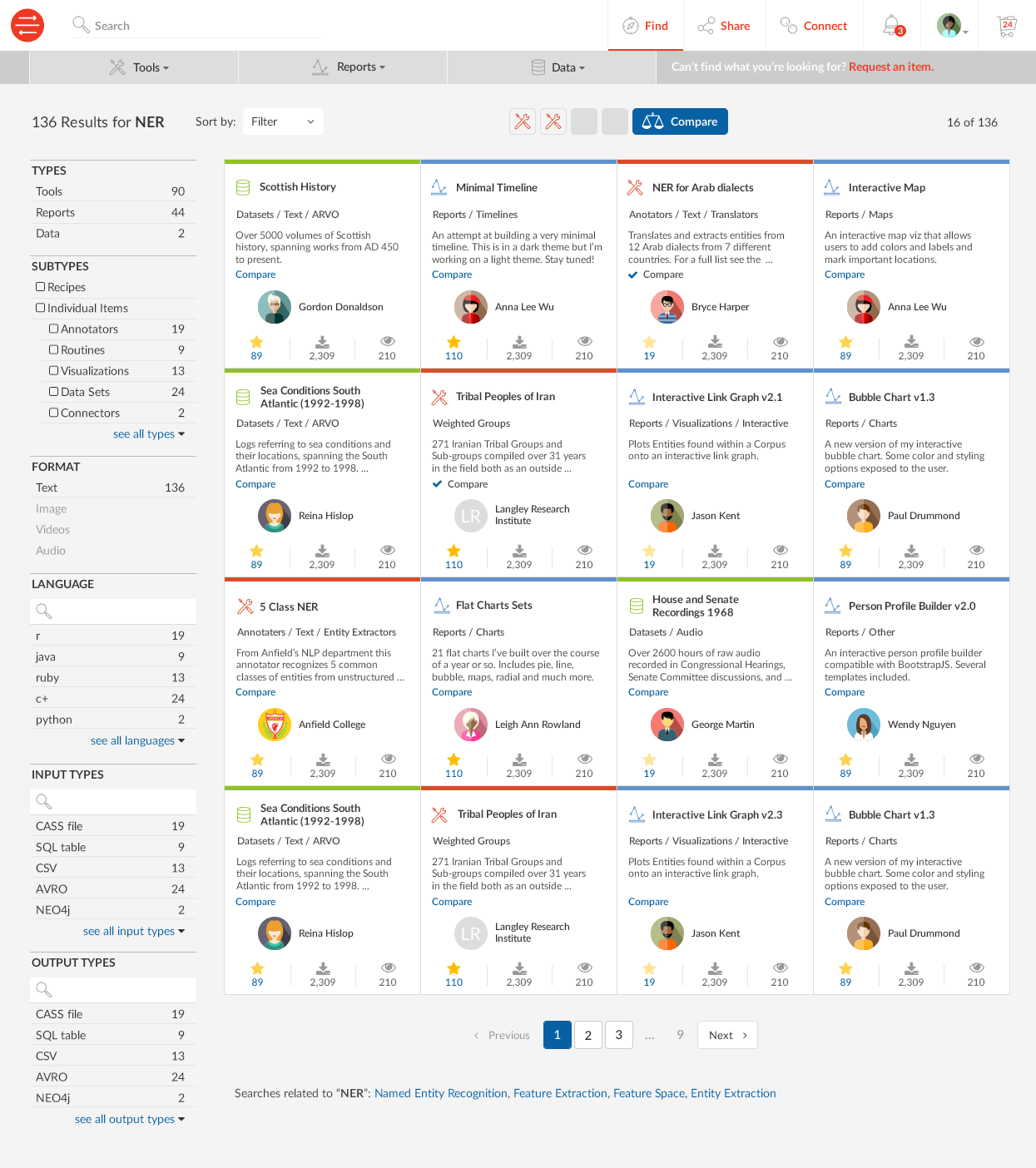 UI for search engine results