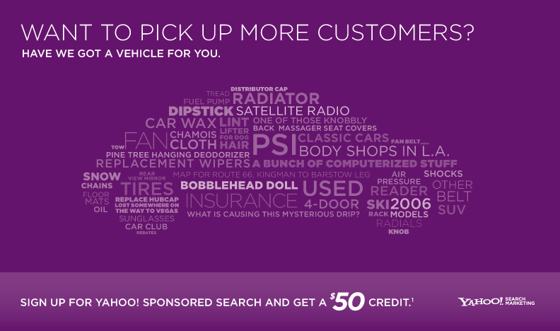 yahoo! search marketing keyword direct mail campaign